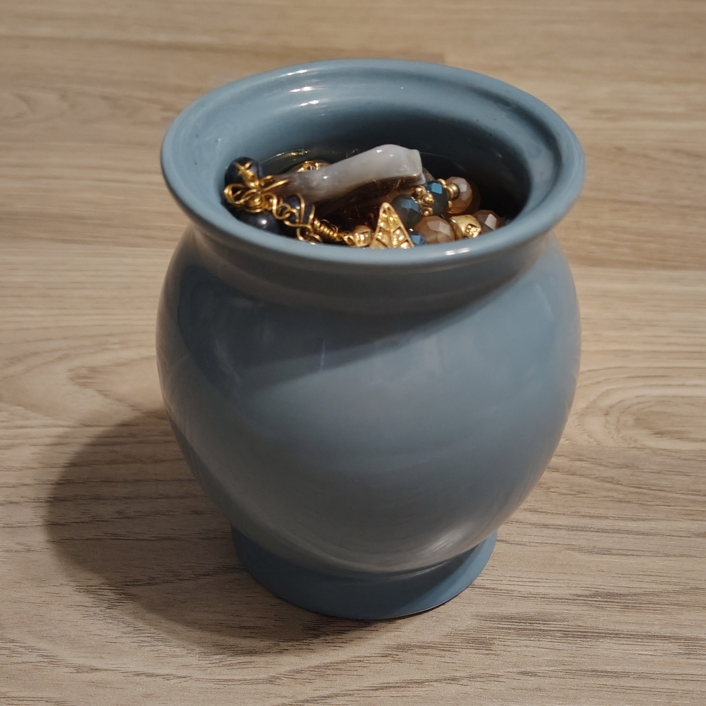 Gold Tone Mystery Jewelry Jar